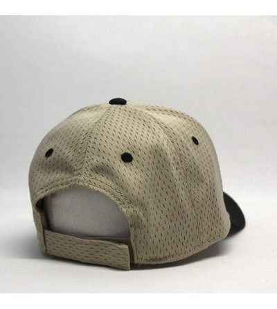 Baseball Caps Plain Pro Cool Mesh Low Profile Adjustable Baseball Cap - Black/Khaki - CE1802D2K49 $13.01