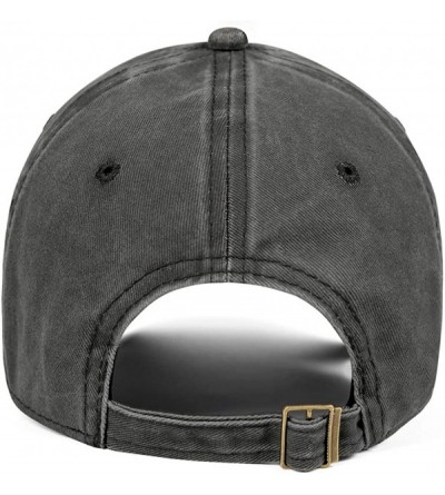 Baseball Caps Men Women Vintage Washed Baseball Cap Twill Adjustable Fashion Music Cowboy Hat - Black - C518TISLQTU $17.92