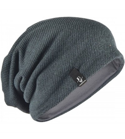 Skullies & Beanies Slouchy Knitted Baggy Beanie Hat Crochet Stripe Summer Dread Caps Oversized for Men-B318 - B305-grey - CN1...