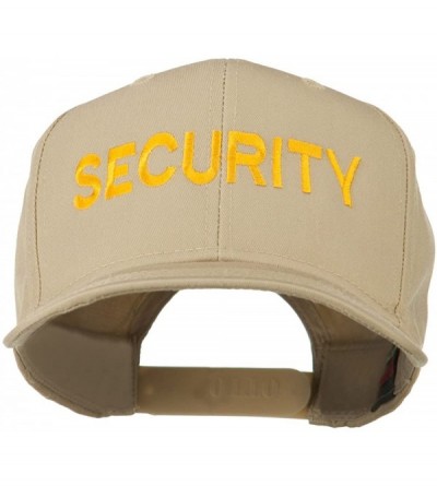 Baseball Caps Security Letter Embroidered High Profile Cap - Khaki - C611MJ42SEX $24.88