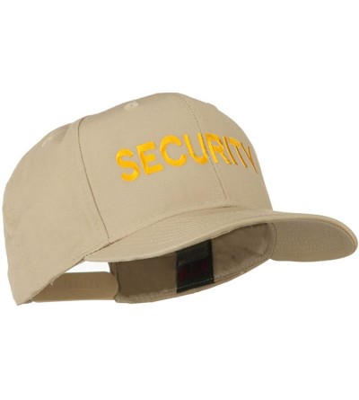 Baseball Caps Security Letter Embroidered High Profile Cap - Khaki - C611MJ42SEX $24.88