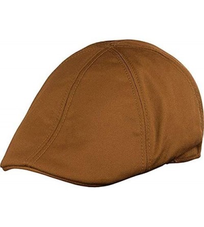 Newsboy Caps Mens 6pannel Duck Bill Curved Ivy Drivers Hat One Size(Elastic Band Closure) - Rust - C3196U9277H $15.16