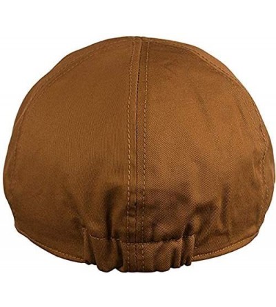 Newsboy Caps Mens 6pannel Duck Bill Curved Ivy Drivers Hat One Size(Elastic Band Closure) - Rust - C3196U9277H $15.16