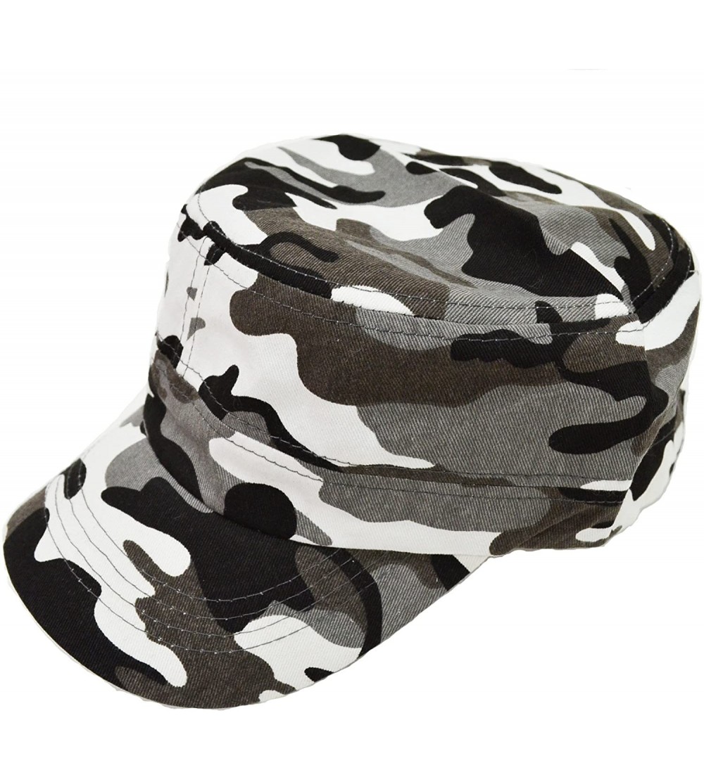 Baseball Caps Vintage Army Military Cadet Hat Unisex - Camo Grey - CA184S2MRCO $9.79
