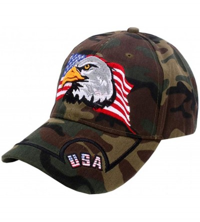 Baseball Caps USA-Flag Eagles-Hat American Baseball-Cap Embroidered - Camo__2 - CZ18Q9N7R8D $11.48