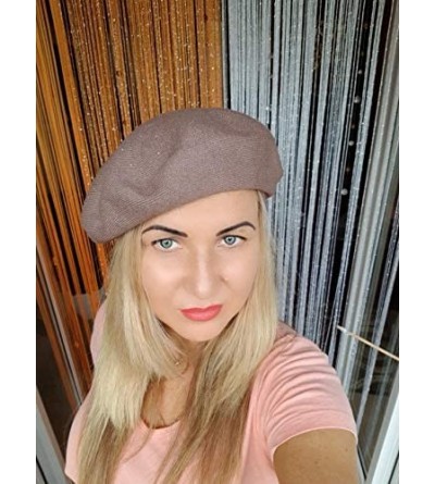 Berets Merino Wool Berets for Women Girls- Classic Plain French Style Artist Hat Gift - Coffee - 38.6% Merino Wool - C518YERH...