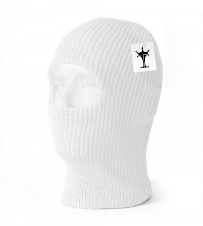Skullies & Beanies 1 One Hole Ski Mask (Solids & Neon Available) - White - CD11Y93BHOJ $9.44