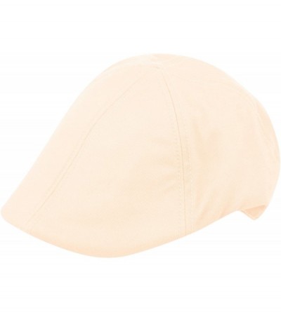 Newsboy Caps Mens 6pannel Duck Bill Curved Ivy Drivers Hat One Size(Elastic Band Closure) - Cream - C112HN3UL89 $13.21