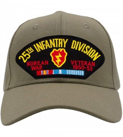 Baseball Caps 25th Infantry Division - Korea Hat/Ballcap Adjustable One Size Fits Most - Tan/Khaki - CA18OOXWNU0 $19.78