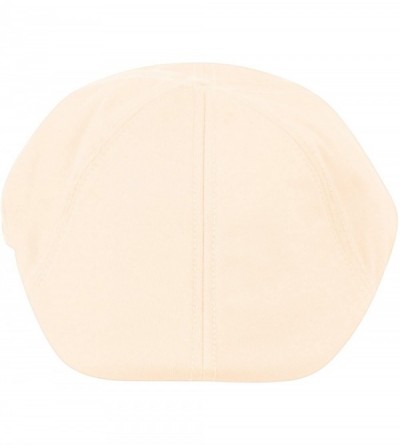 Newsboy Caps Mens 6pannel Duck Bill Curved Ivy Drivers Hat One Size(Elastic Band Closure) - Cream - C112HN3UL89 $13.21