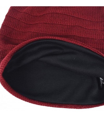 Skullies & Beanies Men Slouch Beanie Knit Long Oversized Skull Cap for Winter Summer N010 - Xzz-claret - CH18I23CN3C $16.41