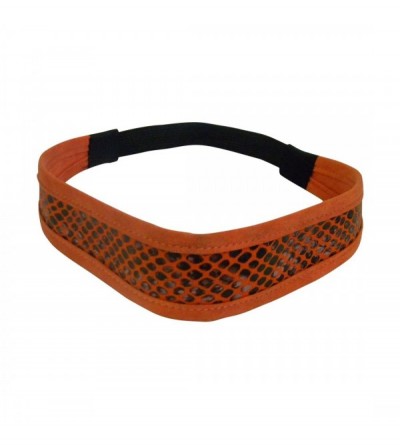 Headbands Orange Suede Snakeskin Headwrap 1.5 inch Headband Hair Band for Women & Girls - Orange - CJ11Y78Q85T $13.46