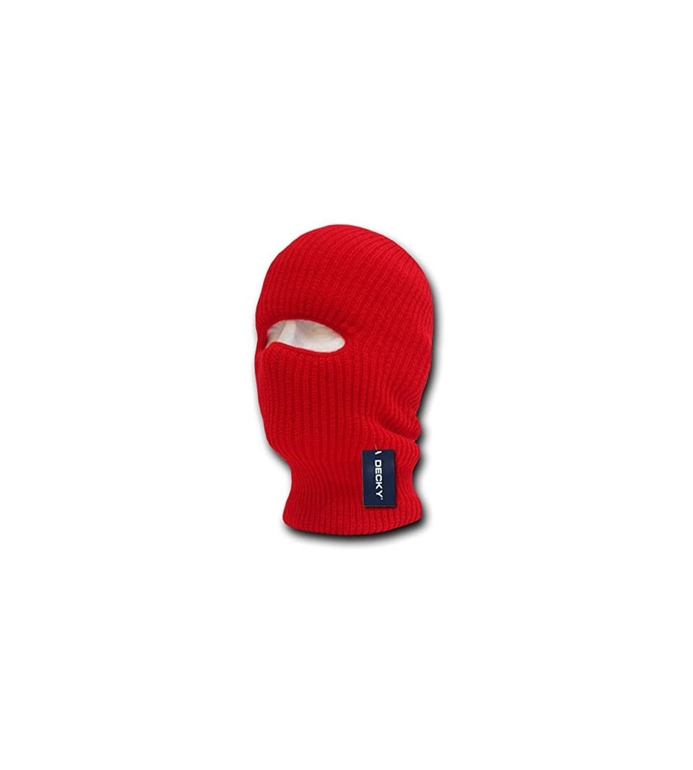 Balaclavas Face Mask 1 Hole Beanie - Red - CT117E8K4IL $14.09