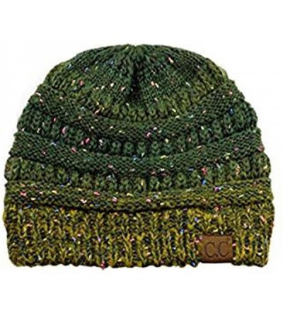 Skullies & Beanies Womens Warm Confetti Chunky Ombre Knit Beanie Hat Cap - Olive - C212O88VZA0 $11.85