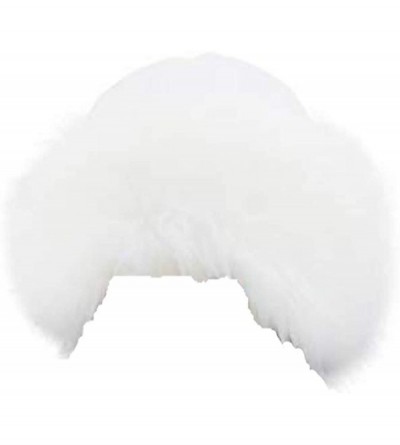 Bomber Hats Faux Fur Winter Fashion Hat Headband Cap Snow Hat Russion Style Warm Cap - White - CF18LIQ7MM6 $26.18