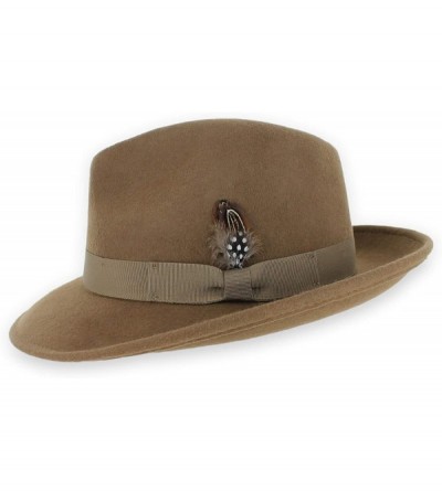 Fedoras Belfry Crushable Fedora Vintage Striped - Pecan - C2184I6SQYW $75.87