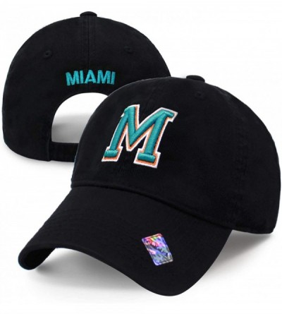 Baseball Caps Football City 3D Initial Letter Polo Style Baseball Cap Black Low Profile Sports Team Game - Miami - CI189A5485...
