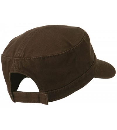 Baseball Caps Garment Washed Adjustable Army Cap - Dark Brown - C111UU76G2L $14.71