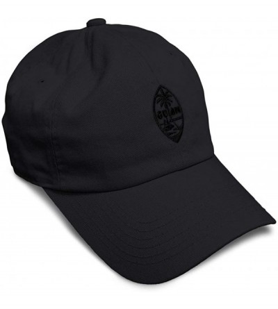 Baseball Caps Custom Soft Baseball Cap Seal of Guam Embroidery Cotton Dad Hats for Men & Women - Black - CL18THEYWG5 $17.69