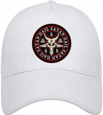 Baseball Caps Unisex Hail Satan Goat 666 red Logo Flat Baseball Cap Fitted Style Hats - Hail Satan Goat-9 - CC18SZMZ3SG $14.07
