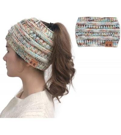 Skullies & Beanies Womens Beanie Hats - Womens Stretchy Horsetail Hats Skullies Messy Bun Beanie Hats Winter Head Warmer for ...