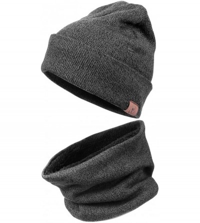 Skullies & Beanies Winter Daily Beanie Stocking Hat - Warm Polar Fleece Skull Cap for Men and Women Purple/Gray/Black - CB18I...
