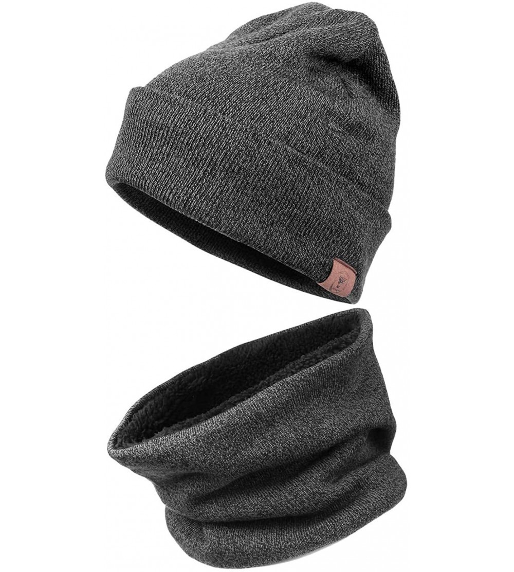 Skullies & Beanies Winter Daily Beanie Stocking Hat - Warm Polar Fleece Skull Cap for Men and Women Purple/Gray/Black - CB18I...