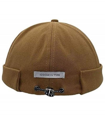 Skullies & Beanies Unisex Beanie Cotton Docker Brimless Hat Rolled Cuff Harbour Hat with Drawstring - H-khaki - C219449D4XE $...