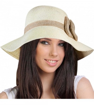 Sun Hats Women's Summer Sun Hat Bucket Hat - Casual - Cream - C411LDZWSWL $21.24