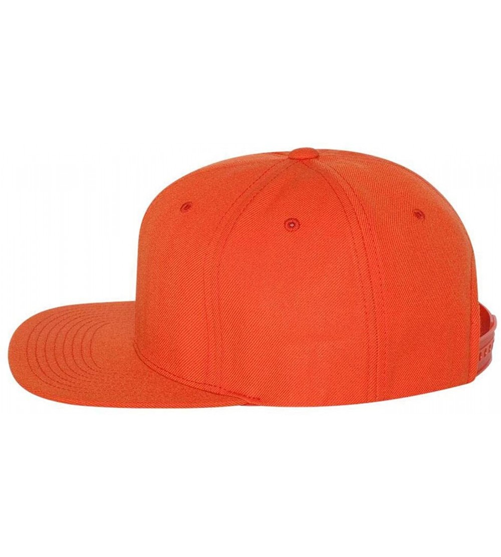 Baseball Caps Classics Flat Bill Snapback Cap - 6089M - Orange - CL11NANFO3X $8.03