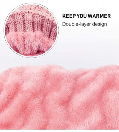 Skullies & Beanies Womens Winter Pompom Slouchy - Pink - CZ18AUCEYZO $12.20