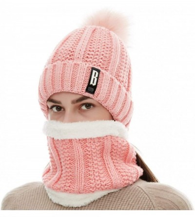 Skullies & Beanies Womens Winter Pompom Slouchy - Pink - CZ18AUCEYZO $12.20