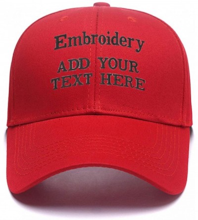 Baseball Caps Custom Embroidered Baseball Caps Ponytail Messy High Bun Hat Ponycaps Adjustable Mesh Trucker Hats - Red-1 - CE...