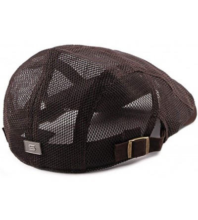 Newsboy Caps Bigface Up Men's Summer Breathable Mesh Hat Cabbie hat Hunting Hat Gatsby Newsboy Ivy Cap - Coffee - CX18RRYKZ80...