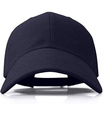 Baseball Caps Plain Adjustable Baseball Cap Classic Adjustable Hat Men Women Unisex Ballcap 6 Panels - Navy/Pack 2 - C5192WQU...