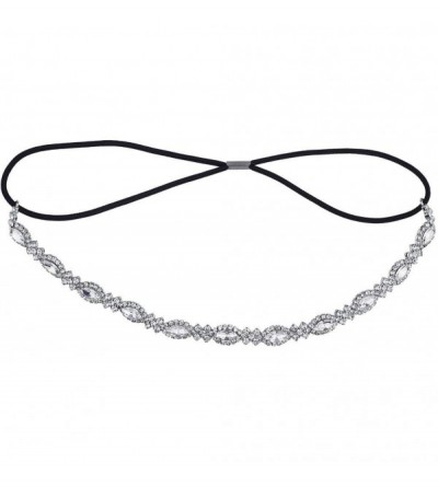 Headbands Bridal Occasion Crystal Rhinestone Statement Elastic Headband - CP182G0RHTU $12.20