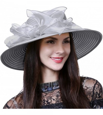 Sun Hats Lightweight Kentucky Derby Church Dress Wedding Hat S052 - S062-grey - CN12CEWPOPJ $32.07
