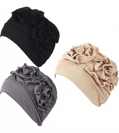 Skullies & Beanies 3Pack Womens Chemo Hat Beanie Turban Headwear for Cancer Patients - Style 1 - CH18530EC45 $32.11