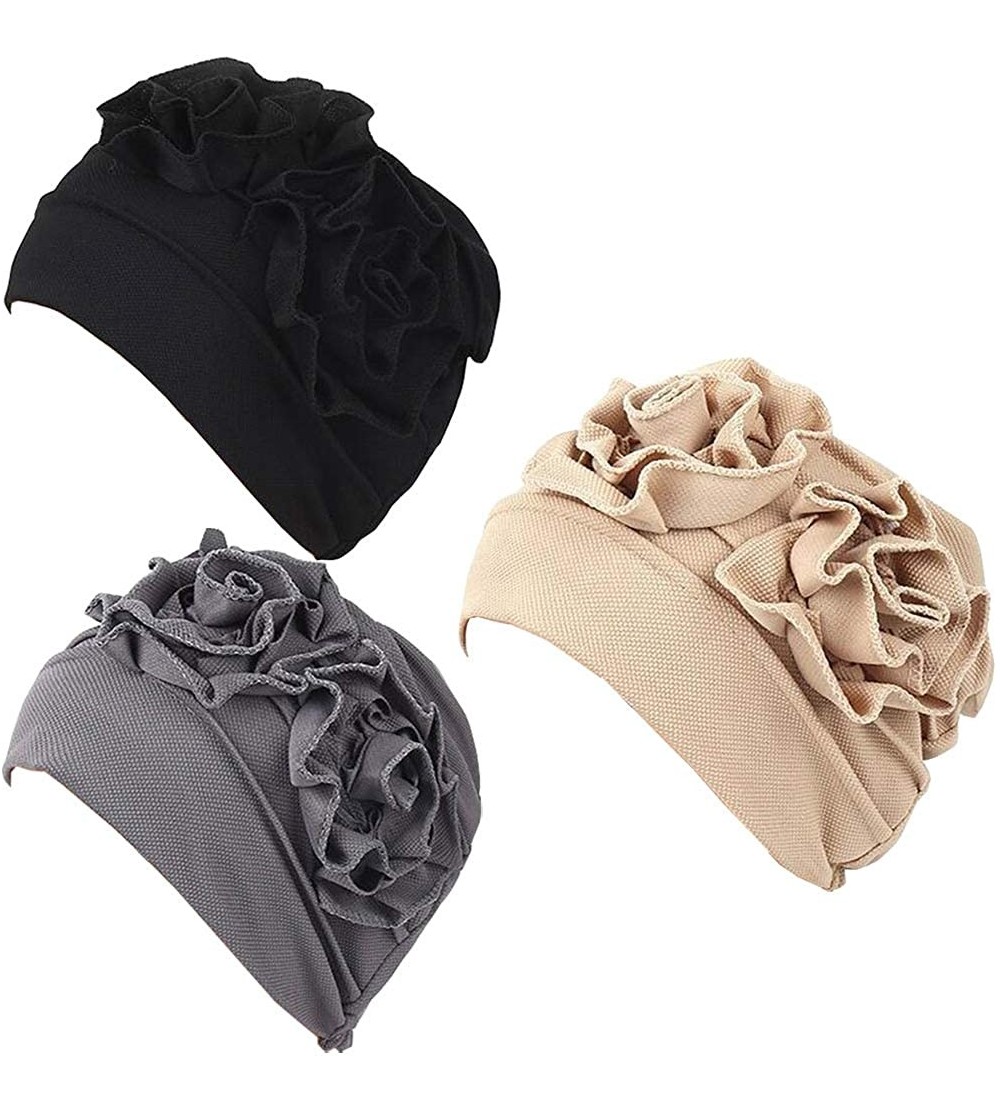 Skullies & Beanies 3Pack Womens Chemo Hat Beanie Turban Headwear for Cancer Patients - Style 1 - CH18530EC45 $12.04