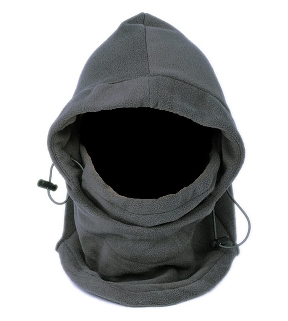 Balaclavas Thermal Warm Fleece Balaclava Hood Veil Wind Proof Stopper Mask Hats - Grey - CP11E22X9Y3 $10.07