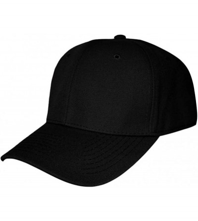 Baseball Caps Blank Fitted Curved Cap Hat - Black - C8112BULYZT $8.15