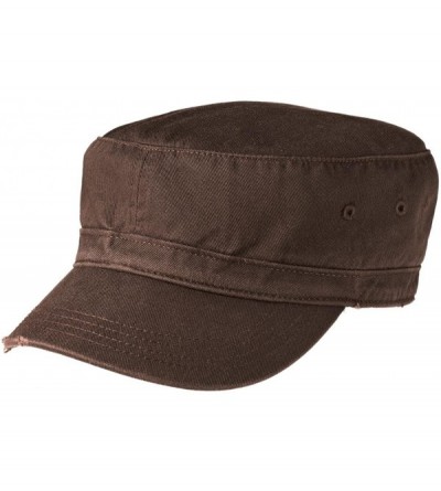 Baseball Caps Men's Distressed Military Hat - Chocolate Brown - CS11QDS1Z9F $8.82