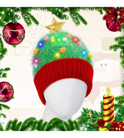 Skullies & Beanies LED Light Up Beanie Hat Christmas Cap for Women Children- Party- Bar - Lb04st -Green - CP18IU7XY8S $16.55