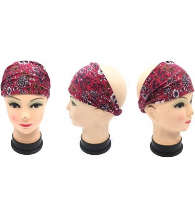 Headbands 4 Pack Women Wide Elastic Head Wrap Turban Headband Sports yoga Running Hair Band - C018WMCZLEY $11.53