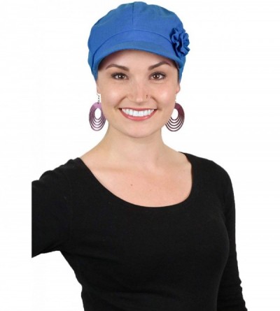 Newsboy Caps Newsboy Cap Summer Hats for Women Cotton Cancer Headwear Chemo Hair Loss Head Coverings Brighton (Royal Blue) - ...