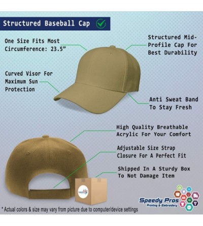 Baseball Caps Custom Baseball Cap Navy Seal Black Logo Embroidery Dad Hats for Men & Women - Khaki - CM1229CHFPB $8.38