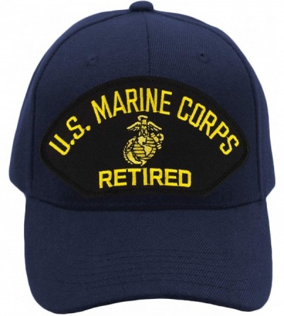 Baseball Caps US Marine Corps Retired Hat/Ballcap Adjustable One Size Fits Most - Navy Blue - CZ18IS2TG26 $27.83