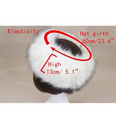 Cold Weather Headbands Women's Faux Fur Headband Soft Winter Cossack Russion Style Hat Cap - Light Khaki - CH18L8H6Z4L $13.37