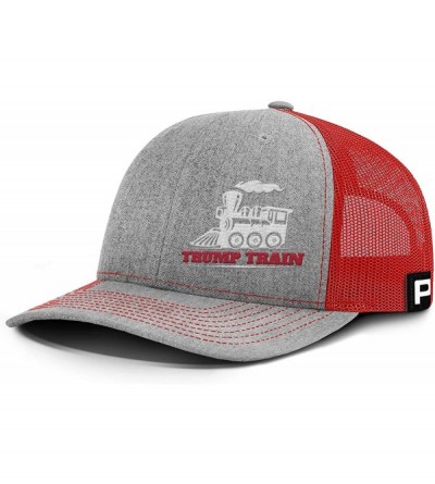 Baseball Caps Trump Train Hat with Mesh Back - Heather Front / Red Mesh - CV192U8092S $34.19