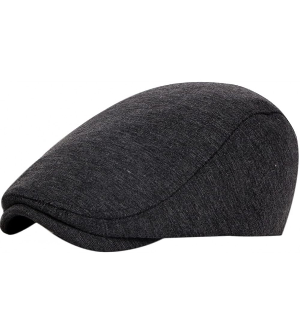 Newsboy Caps Men's Newsboy Hats Vintage Beret Ivy Cabbie Flat Driving Hunting Cap - Dark Gray - CZ18MDEYLLO $13.73